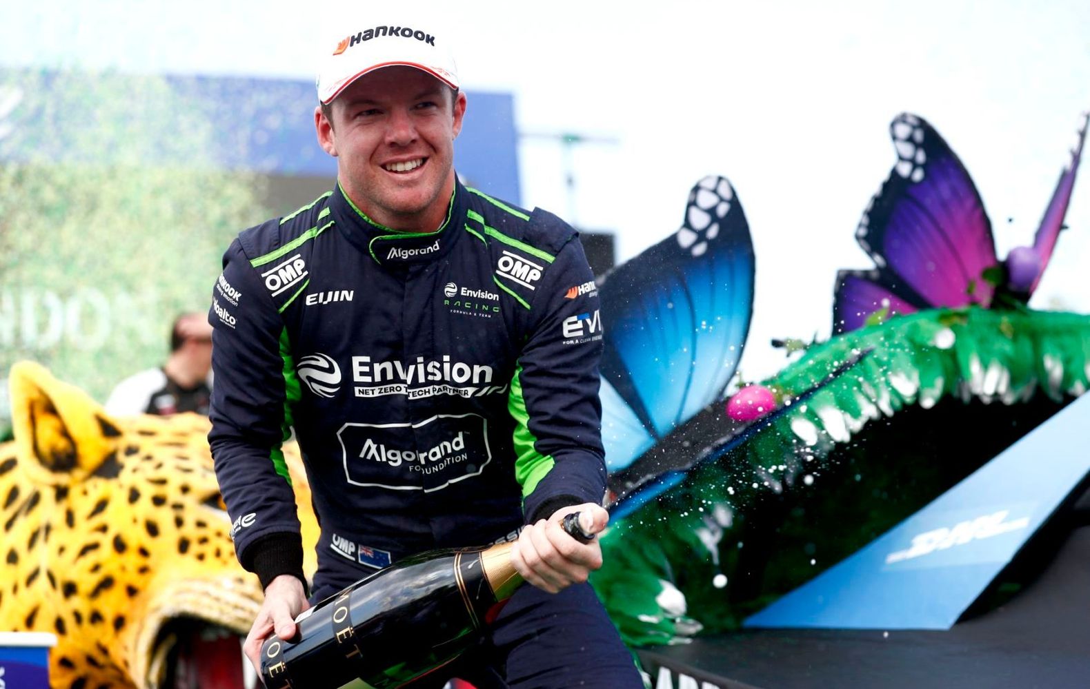 Nick Cassidy celebrates second position in the first Sao Paulo E-Prix